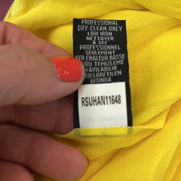 EUC lemon yellow classic layered silk one shoulder sheath dress from Tibi - Picture 11 of 11